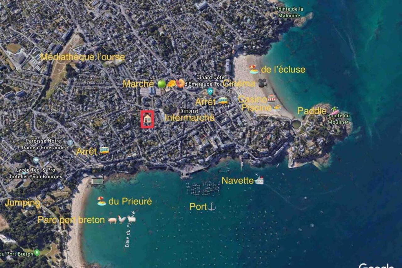 T2 50M Du Marcheplagesjardin Priverue Calme Dinard Bagian luar foto